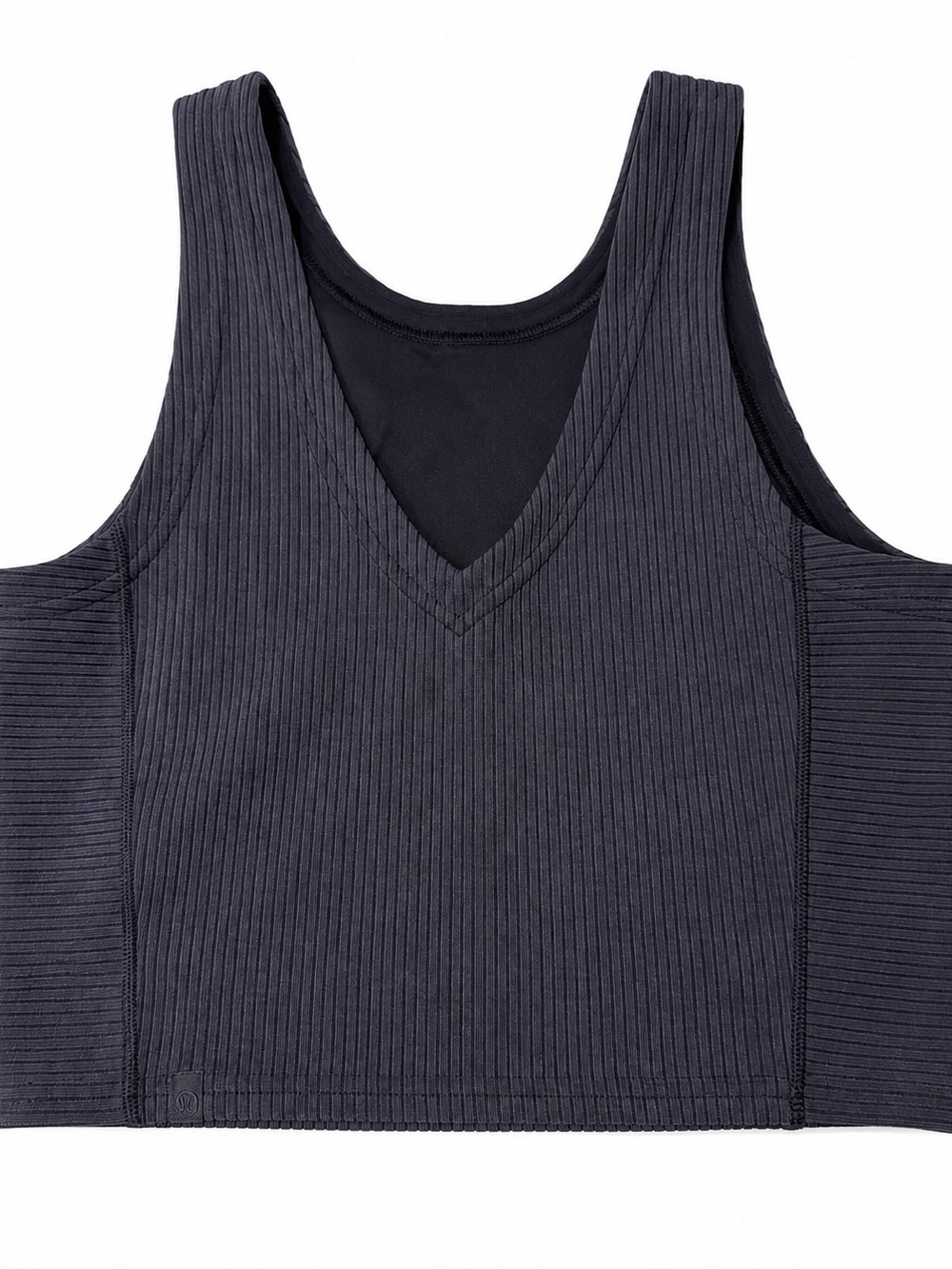 Lululemon Ribbed V-Neck Sleeveless Crop Top - Charcoal